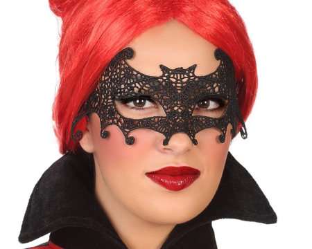 Halloween vleermuis oogmasker in kant