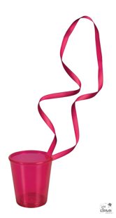 halsketting met shotglaasje roze