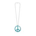 Halsketting met strass steentjes Peace blauw