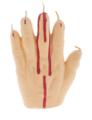 Hand met bloed kaars