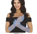 Handschoenen kant blauw 38 cm