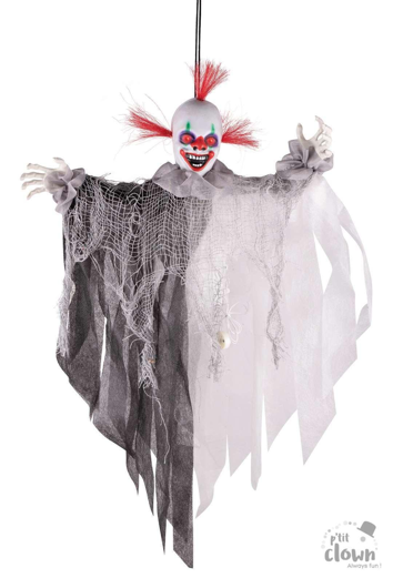 Hangende geanimeerde horrorclown - 60 cm