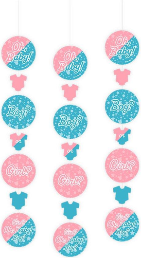 Hangende Gender Reveal Decoratie - Set 3 Delig