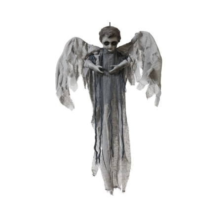 Hanging zombie angel 100cm with wings and sound and light effects.