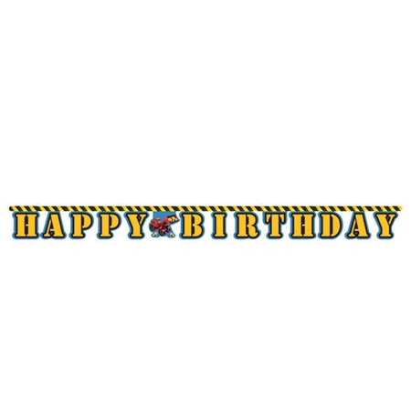 Happy Birthday Banner 'HBD' Under Construction (220cm)