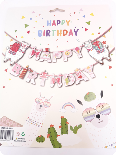 Happy birthday banner lama
