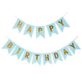 Happy birthday banner lichtblauw