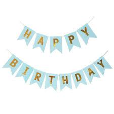 Happy Birthday Banner Light Blue