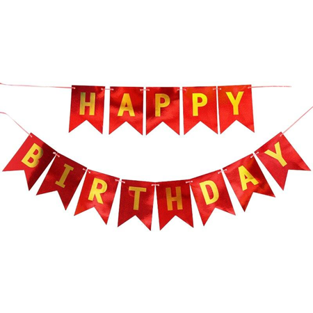 Happy Birthday Banner Red