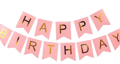 Happy birthday banner roze