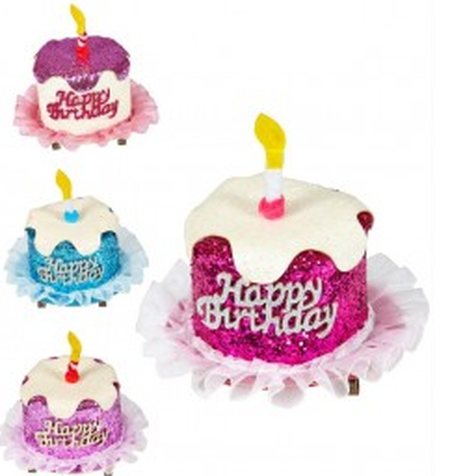 Happy birthday cupcake hair clip