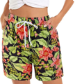 Hawai short zwart met rode bloemen