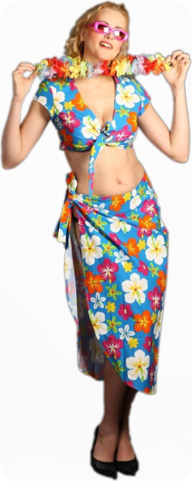 Hawaiian set skirt and top in different colors