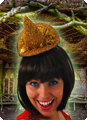 Heksenhoedje glitter op diadeem goud