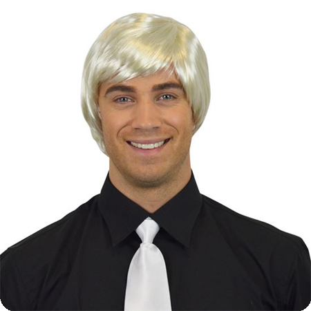 Heren pruik steil licht blond