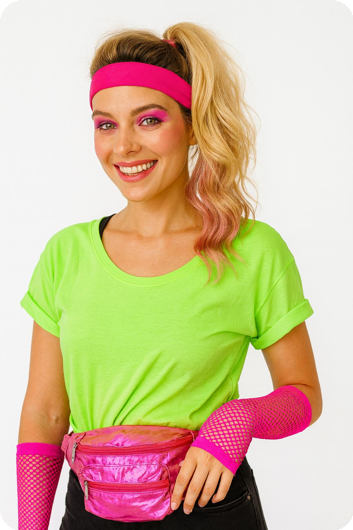 Heuptasje disco blink fluo roze 
