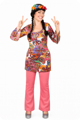 Hippie disco broek Koraal