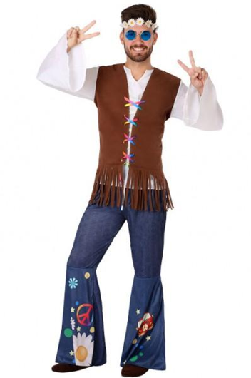 Hippie flower power mannen kostuum