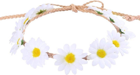Hippie haarbandje met bloemen (margriet)