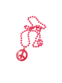 Hippie halsketting peace roze