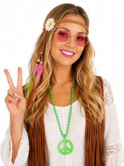 Hippie necklace peace green