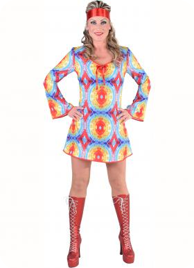 Hippie party dress ladies with batik print