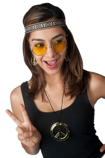 Hippie set oorbellen, halsketting en haarband