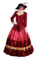 historical ladies dress burgundy red