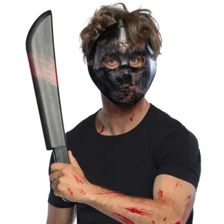 Hockey mask with sword bloodied