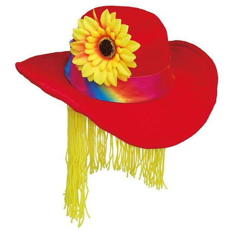 hoed rood  met haar clown