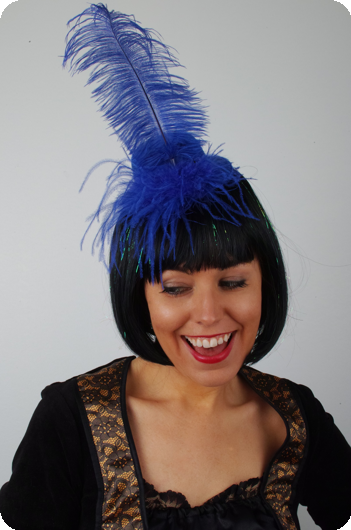 Hoedje met pluim Blauw