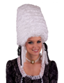 Hoge witte luxe Pompadour pruik