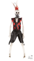 Homme squelette punk - Rouge - 40cm