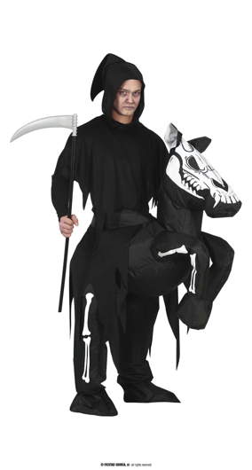 homme squelette à cheval