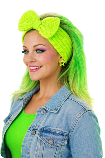 Hoofdband Fluo strik Fluogroen