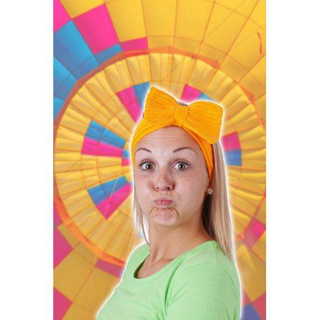 Hoofdband Fluo strik oranje