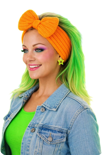 Hoofdband Fluo strik oranje