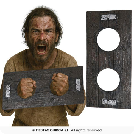 Houten handboeien bord 40 cm