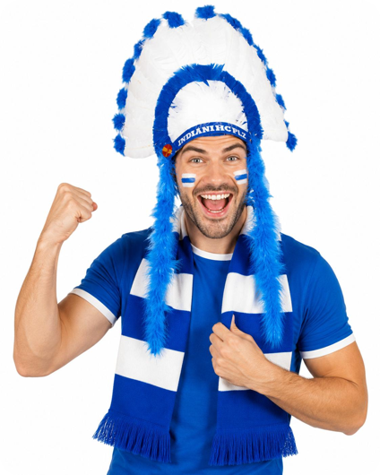 Indians headdress white blue