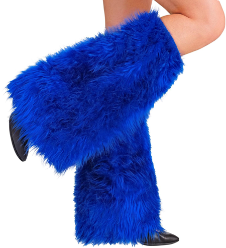 Jambières en peluche bleue