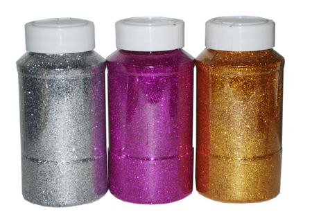 Jar with glitters 500 grams fluorescent Yellow