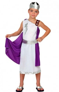 Jongens Romeinse Toga met Paarse Sjaal