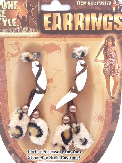 Jungle / primal man earrings with shark teeth