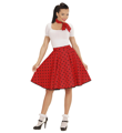 Jupe rockabilly avec foulard rouge noir