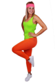 Justaucorps de fitness fluo années 80 vert fluo