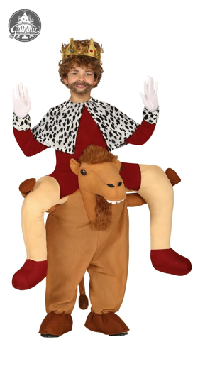 Kameel met koning carry me kostuum