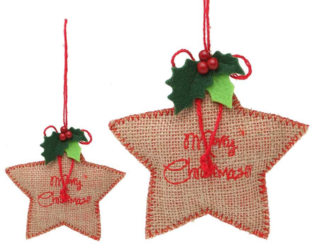 kerst deco ster 13cm per stuk