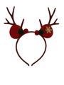 Kerst diadeem bruin met gewei en pom pom