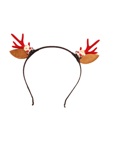 kerst diadeem met rendier gewei en kerstmannetje