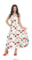 kerst jurk voor dames met kerst print wit